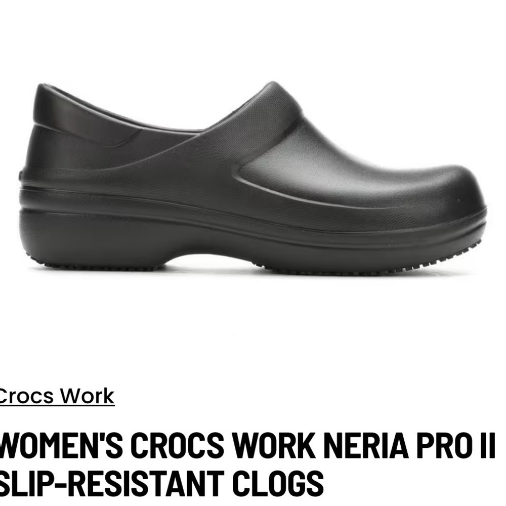 CROCS Women's Black Work Neria Pro II Clogs